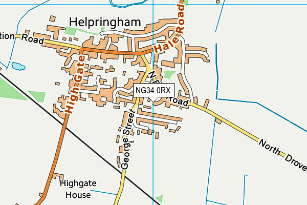 NG34 0RX map - OS VectorMap District (Ordnance Survey)