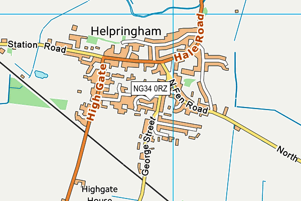 NG34 0RZ map - OS VectorMap District (Ordnance Survey)
