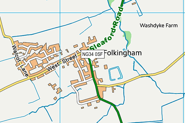 NG34 0SF map - OS VectorMap District (Ordnance Survey)