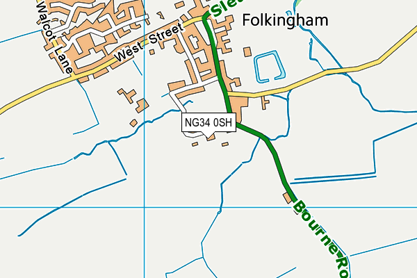 NG34 0SH map - OS VectorMap District (Ordnance Survey)