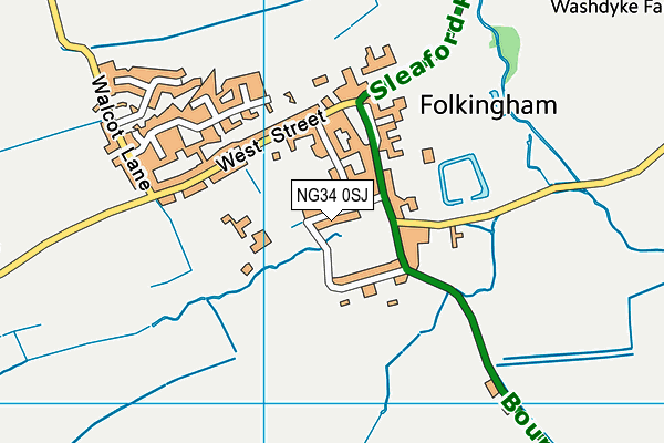 NG34 0SJ map - OS VectorMap District (Ordnance Survey)