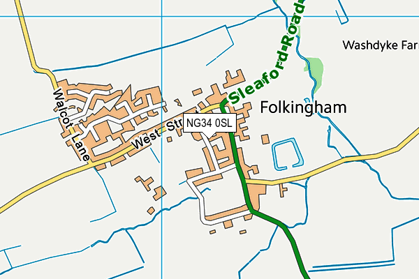 NG34 0SL map - OS VectorMap District (Ordnance Survey)