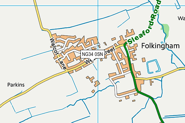 NG34 0SN map - OS VectorMap District (Ordnance Survey)