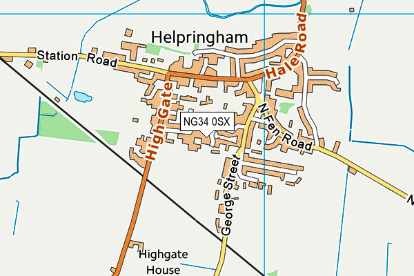 NG34 0SX map - OS VectorMap District (Ordnance Survey)