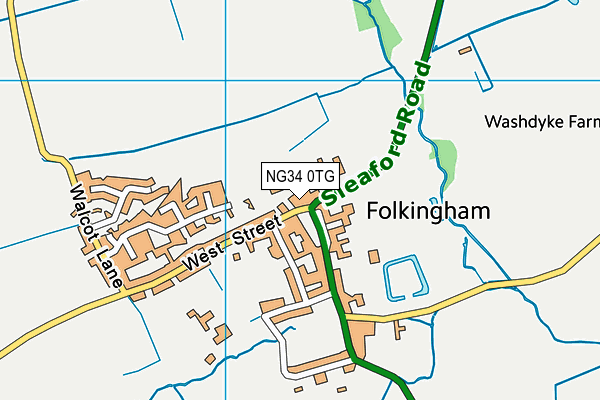 NG34 0TG map - OS VectorMap District (Ordnance Survey)