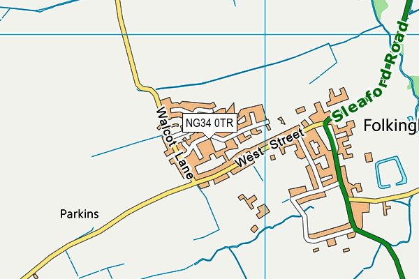 NG34 0TR map - OS VectorMap District (Ordnance Survey)