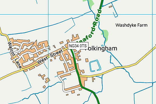 NG34 0TS map - OS VectorMap District (Ordnance Survey)