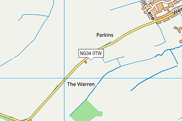 NG34 0TW map - OS VectorMap District (Ordnance Survey)