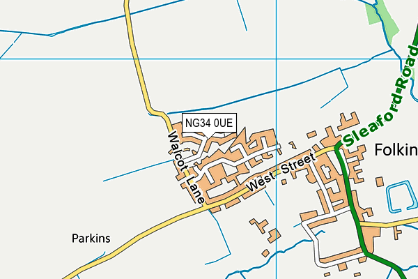 NG34 0UE map - OS VectorMap District (Ordnance Survey)