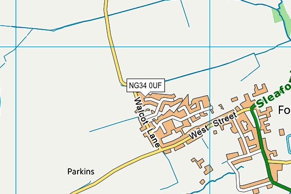 NG34 0UF map - OS VectorMap District (Ordnance Survey)