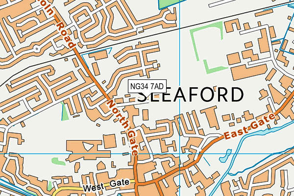 NG34 7AD map - OS VectorMap District (Ordnance Survey)