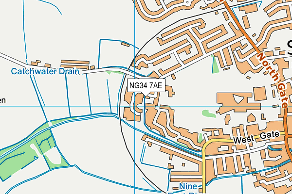 NG34 7AE map - OS VectorMap District (Ordnance Survey)