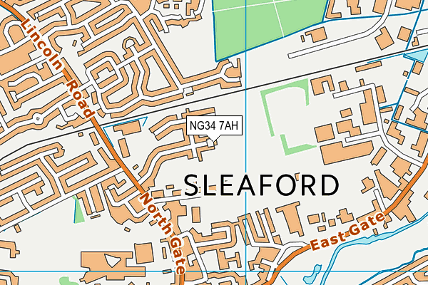 NG34 7AH map - OS VectorMap District (Ordnance Survey)