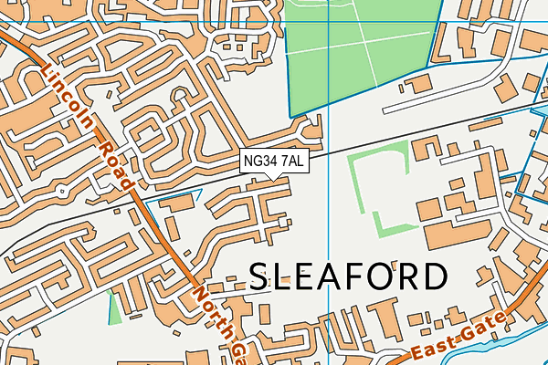 Carre's Grammar School Playing Field map (NG34 7AL) - OS VectorMap District (Ordnance Survey)