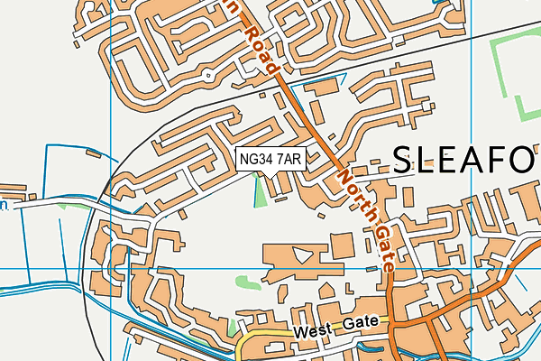 NG34 7AR map - OS VectorMap District (Ordnance Survey)