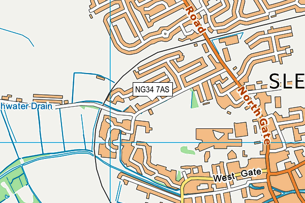 NG34 7AS map - OS VectorMap District (Ordnance Survey)