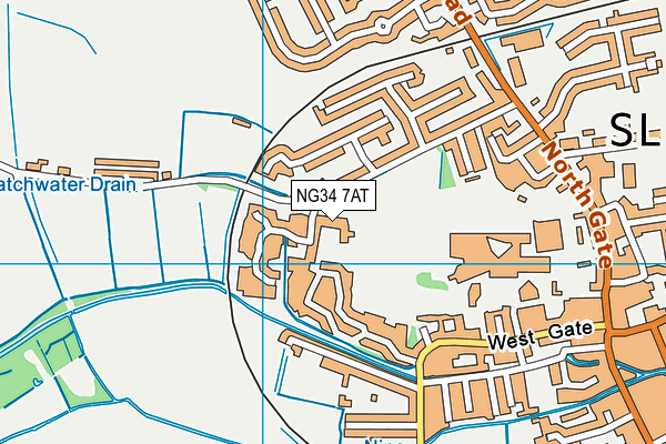 NG34 7AT map - OS VectorMap District (Ordnance Survey)