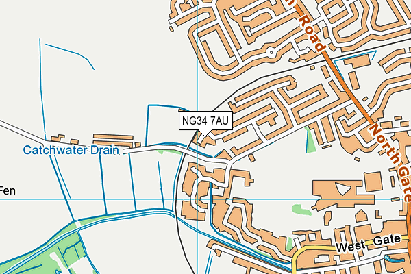 NG34 7AU map - OS VectorMap District (Ordnance Survey)