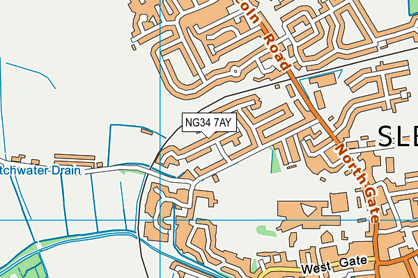 NG34 7AY map - OS VectorMap District (Ordnance Survey)