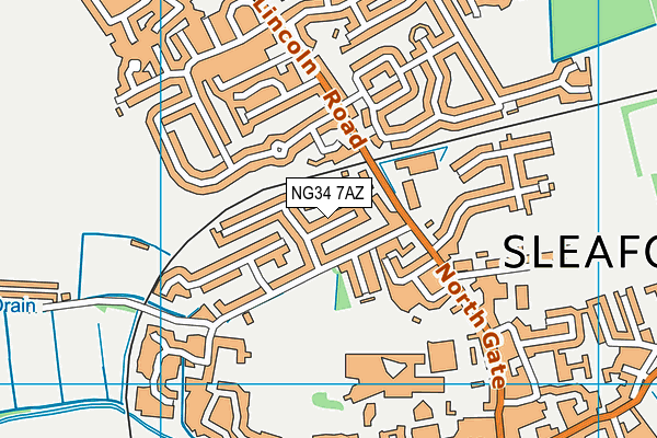 NG34 7AZ map - OS VectorMap District (Ordnance Survey)