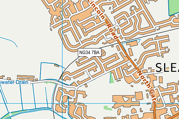 NG34 7BA map - OS VectorMap District (Ordnance Survey)