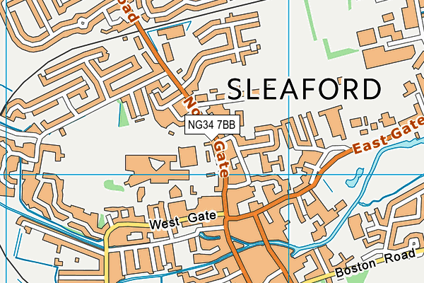 NG34 7BB map - OS VectorMap District (Ordnance Survey)