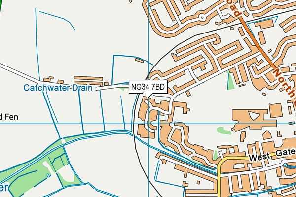 NG34 7BD map - OS VectorMap District (Ordnance Survey)