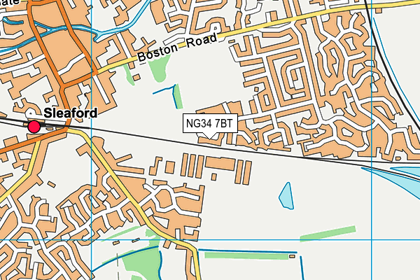 NG34 7BT map - OS VectorMap District (Ordnance Survey)