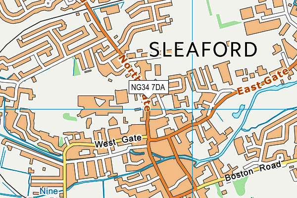 NG34 7DA map - OS VectorMap District (Ordnance Survey)