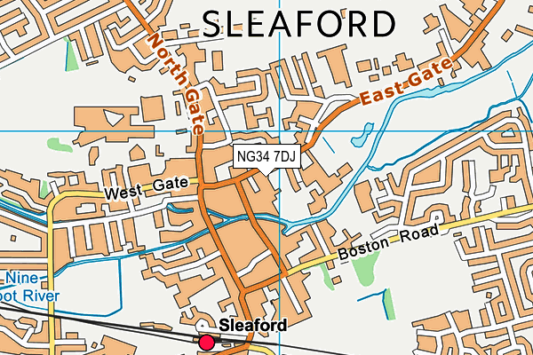 NG34 7DJ map - OS VectorMap District (Ordnance Survey)