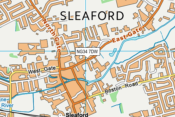 NG34 7DW map - OS VectorMap District (Ordnance Survey)