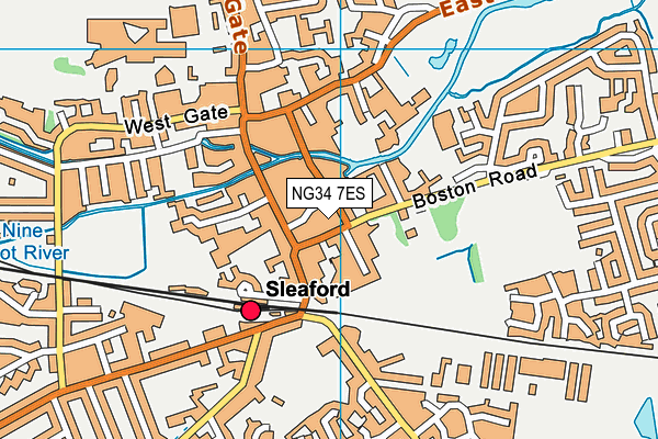 NG34 7ES map - OS VectorMap District (Ordnance Survey)