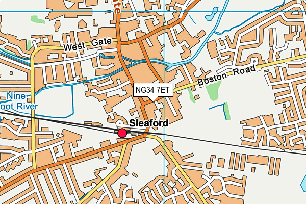 NG34 7ET map - OS VectorMap District (Ordnance Survey)