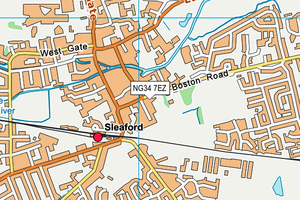 Sleaford Tennis Club map (NG34 7EZ) - OS VectorMap District (Ordnance Survey)