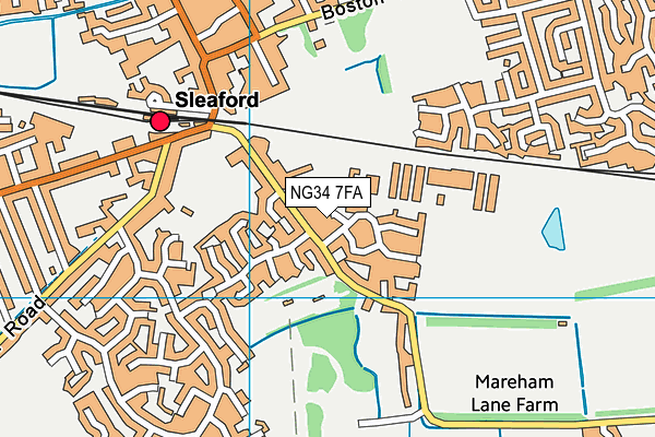 NG34 7FA map - OS VectorMap District (Ordnance Survey)