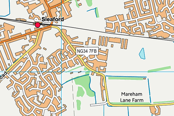 NG34 7FB map - OS VectorMap District (Ordnance Survey)