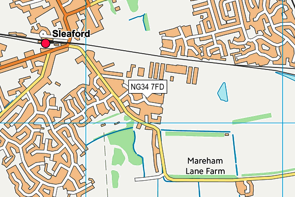 NG34 7FD map - OS VectorMap District (Ordnance Survey)