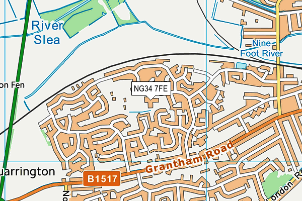 NG34 7FE map - OS VectorMap District (Ordnance Survey)