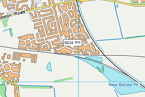 NG34 7FF map - OS VectorMap District (Ordnance Survey)