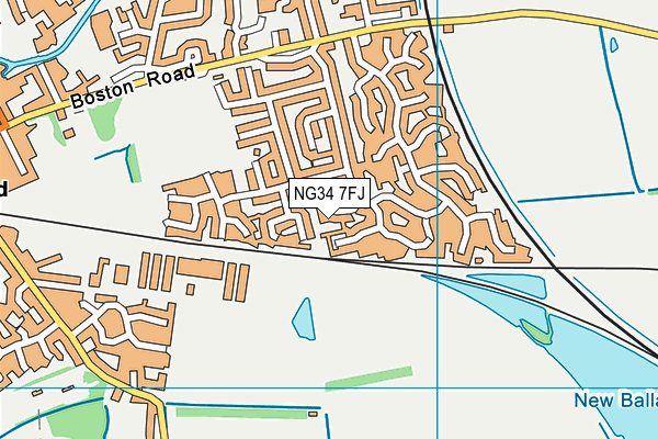 NG34 7FJ map - OS VectorMap District (Ordnance Survey)