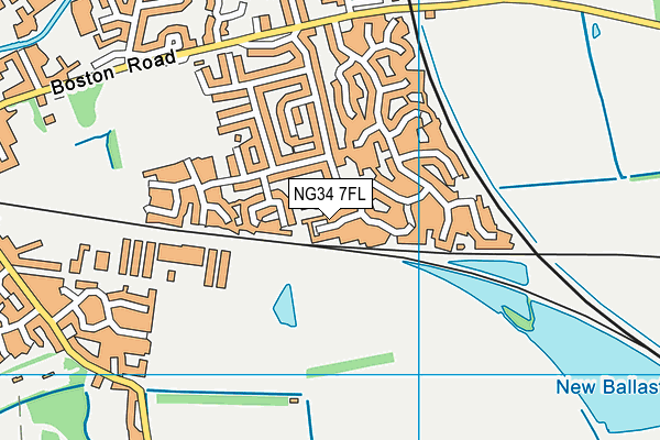 NG34 7FL map - OS VectorMap District (Ordnance Survey)