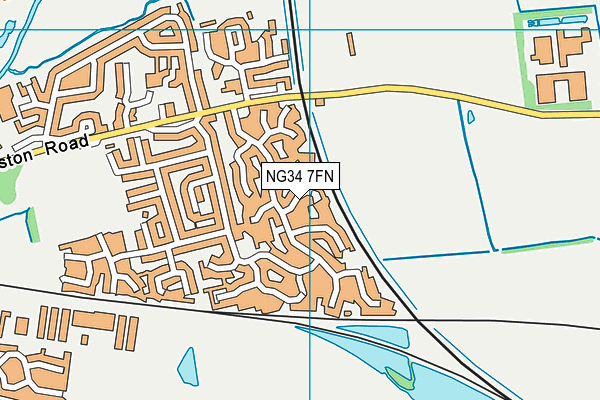 NG34 7FN map - OS VectorMap District (Ordnance Survey)