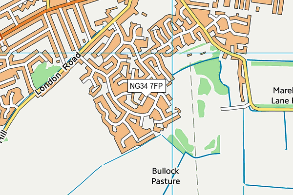 NG34 7FP map - OS VectorMap District (Ordnance Survey)