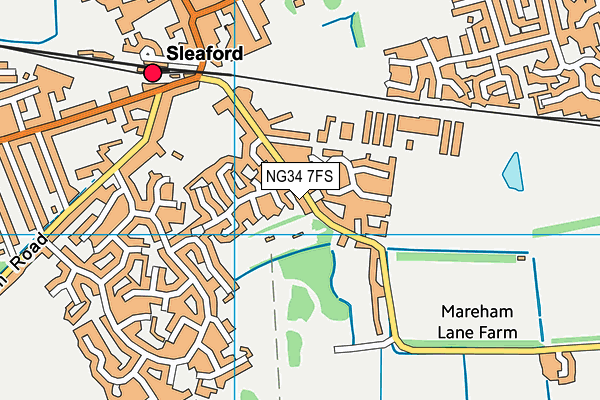 NG34 7FS map - OS VectorMap District (Ordnance Survey)