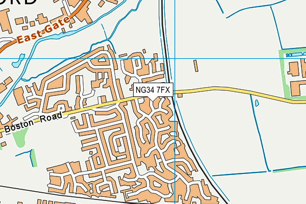 NG34 7FX map - OS VectorMap District (Ordnance Survey)