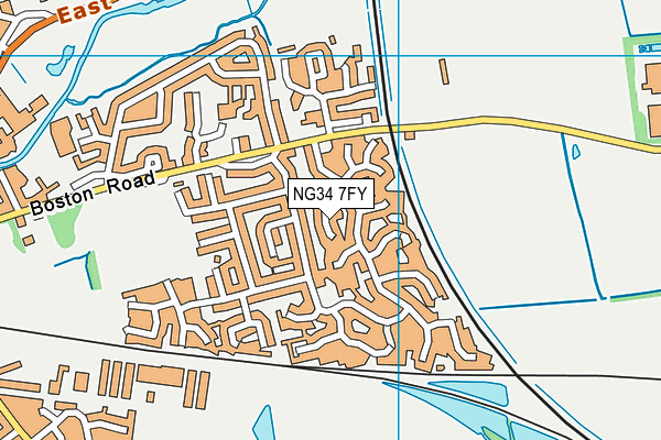 NG34 7FY map - OS VectorMap District (Ordnance Survey)