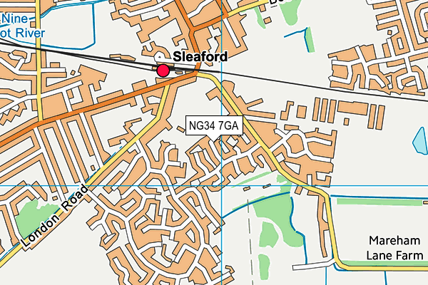 NG34 7GA map - OS VectorMap District (Ordnance Survey)