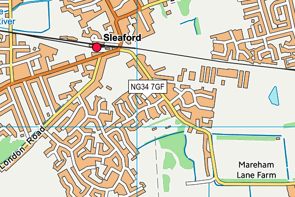 NG34 7GF map - OS VectorMap District (Ordnance Survey)