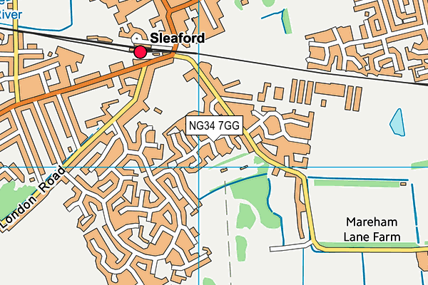 NG34 7GG map - OS VectorMap District (Ordnance Survey)