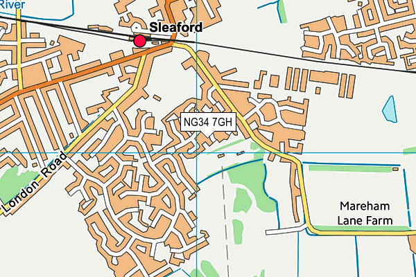 NG34 7GH map - OS VectorMap District (Ordnance Survey)